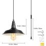 ArcoMead 15 Feet Extension Hanging Lantern Pendant Light,Swag Lights with Plug in Cord and On/Off Switch,Industrial Barnyard Metal Hanging Ceiling Pendant Lamps for Dining Room, Bed Room Or Warehouse