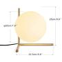 BOKT Mid Century Modern Brass Table Lamp Home Decor Glass Ball and ANG Metal Table Lamp Reading Lamp for Office, Bedroom, Living Room (A Style)