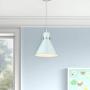 Zeyu Industrial Pendant Light, 1-Light Modern Hanging Lighting for Kitchen Dining Room, Blue and Brushed Nickel Finish， ZY26-M1L SF
