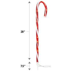 NOMA Candy Cane Pathway Lights | Pathway Markers | Christmas Light Stakes | 28” | Set of 3