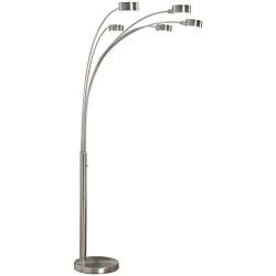 Artiva USA Micah - 5 Arc Brushed Steel Floor Lamp w/ Dimmer Switch, 360 Degree Rotatable Shades - Dim Options - Bright & Attractive - Solid Construction - Stainless Steel - Industrial & Mid-Century