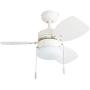 Honeywell Ceiling Fans 50600-01 Ocean Breeze Contemporary, 30” LED Frosted Light, Light Oak/Satin Nickel Finish Blades, White