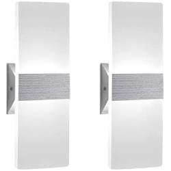 Modern Wall Sconce 12W, Set of 2 LED Wall Lamp Cool White, Acrylic Material Hardwired Wall Mounted Wall Lights