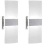 Modern Wall Sconce 12W, Set of 2 LED Wall Lamp Cool White, Acrylic Material Hardwired Wall Mounted Wall Lights