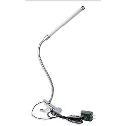 Leadleds 6W Eye Protection Clip Desk Lamp, 2 Modes Switch Adjust Brightness, Flexible Gooseneck Clamp Reading Lamp for Office, Bedroom, Study Room (Silver)