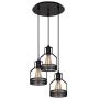 Unitary Brand Rustic Black Metal Cage Shade Dining Room Pendant Light with 3 E26 Bulb Sockets 120W Painted Finish