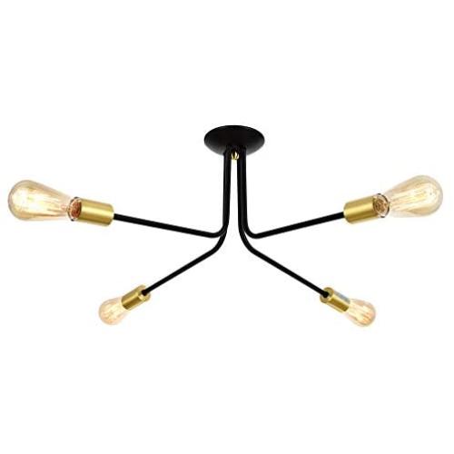 COTULIN Modern Industrial 4-Light Black Sputnik Chandeliers Flush Mount Ceiling Light,Gold Ceiling Light Fixture for Living Room Bedroom Kitchen Dining Room Hallway,Mid Century Sputnik Light Fixture COTULIN Modern Industrial 4-Light Black Sputnik Chandeliers Flush Mount Ceiling Light,Gold Ceiling Light Fixture for Living Room Bedroom Kitchen Dining Room Hallway,Mid Century Sputnik Light Fixture