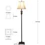 Brightech Sophia - Free Standing Elegant Floor Lamp for Living Rooms, Offices - Tall Pole Light Matches Your Traditional / Rustic / Vintage Decor - Bell Shape Fabric Shade - LED Bulb Included - Bronze