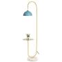Hsyile KU300240 Modern Standing Light for Bedroom & Living Room Floor Lamp with a Table,LED Floor Lamp for Reading - Brushed Brass Finish and Blue Lamp Shade - Bulb Included Hsyile KU300240 Modern Standing Light for Bedroom & Living Room Floor Lamp with a Table,LED Floor Lamp for Reading - Brushed Brass Finish and Blue Lamp Shade - Bulb Included