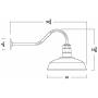 Black ABBA Standard Gooseneck Barn Light Kit | Farmhouse Style Steel Vintage Shade and Gooseneck | 16 Inch Shade and 23 Inch Gooseneck