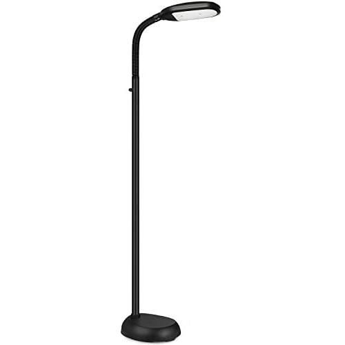 SHINE HAI LED Floor Lamp - Dimmable Natural Daylight Sunlight LED Reading and Craft Standing Light Full Spectrum- Adjustable Gooseneck in Any Direction for Living Room Bedroom Office - Black