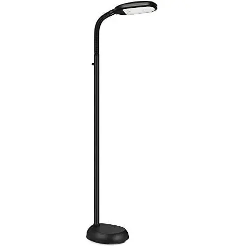 SHINE HAI LED Floor Lamp - Dimmable Natural Daylight Sunlight LED Reading and Craft Standing Light Full Spectrum- Adjustable Gooseneck in Any Direction for Living Room Bedroom Office - Black SHINE HAI LED Floor Lamp - Dimmable Natural Daylight Sunlight LED Reading and Craft Standing Light Full Spectrum- Adjustable Gooseneck in Any Direction for Living Room Bedroom Office - Black