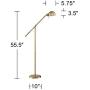 Dawson Modern Pharmacy Floor Lamp Antique Brass Adjustable Boom Arm and Head for Living Room Reading Bedroom Office - 360 Lighting
