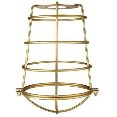 Dysmio Metal Bulb Guard Lamp Cage, Wire lamp Shade, 2-1/4-Inch Fitter Polished Brass Industrial Cage,for Pendant Light, Lamp Holder, Ceiling Fan Light Bulb Covers Vintage Style Industrial Grade