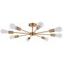 YIINO 8 Light Gold Sputnik Chandeliers,Modern Ceiling Lighting Semi Flush Mount Pendant Lighting Vintage Ceiling Chandelier Black Light Fixture for Dining Living Room