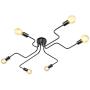 LIGHTESS Black Chandelier 6-Head Vintage Flush Mount Ceiling Light Steampunk Edison Pendant Light Indoor Dining Living Room Farmhouse Kitchen, ZC0906Y