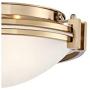 Deco Modern Ceiling Light Flush Mount Fixture Warm Brass 12 3/4'' Wide Satin White Glass Bowl for Bedroom Kitchen Living Room Hallway Bathroom - Possini Euro Design