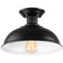 Eyassi Farmhouse Black Ceiling Lighting Fixture, Metal Semi Flush Mount Close to Ceiling lamp Industrial Hanging Light for Living Room Kitchen Island Bedroom Hallway Entryway Closet Office Laundry