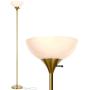 Brightech Sky Dome - Very Bright LED Torchiere Floor Lamp for Living Rooms & Offices– Dimmable Modern Standing Lamp – Tall Pole Light for Bedrooms – LED Bulb Included - Brass, Gold