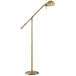 Dawson Modern Pharmacy Floor Lamp Antique Brass Adjustable Boom Arm and Head for Living Room Reading Bedroom Office - 360 Lighting