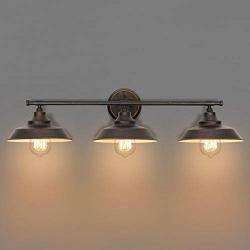 KingSo Bathroom Vanity Light 3 Light Wall Sconce Fixture Industrial Indoor Wall Mount Lamp Shade for Bathroom Kitchen Living Room Workshop Cafe