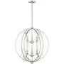 Spherical Brushed Nickel Orb Pendant Chandelier 24'' Wide Modern Open Frame 6-Light Fixture for Dining Room House Foyer Kitchen Island Entryway Bedroom Living Room - Possini Euro Design