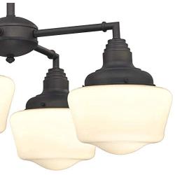 Westinghouse Lighting 6342000 Scholar Four-Light Indoor Convertible Chandelier/Semi-Flush Ceiling Fixture, Oil Rubbed Bronze Finish with White Opal Glass