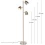 Brightech Jacob - LED Reading and Floor Lamp for Living Rooms & Bedrooms - Classy, Mid Century Modern Adjustable 3 Light Tree - Standing Tall Pole Lamp with 3 LED Bulbs - Satin Nickel