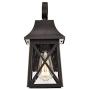 FLALINKO Outdoor Wall Sconce - 14'' Farmhouse Porch Light in Oil Rubbed Bronze Finish with Clear Seedy Glass for Garage, Patio, Porch, Doorway, Entryway (ORB, Single Pack)