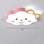 LAKIQ Pink Cloud Shaped Flush Mount Ceiling Lamp Girl’s Room Modern Acrylic LED Close to Ceiling Light Fixture Creative Cartoon Style for Girl’s Bedroom Nursery Living Room (White Light)