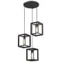 Emliviar 3-Light Cluster Pendant Lights, Industrial Kitchen Island Lighting Fixture, Black Finish, 20061D-3 BK