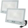 GLW 150W Outdoor Flood Light Super Bright Security Lights,6500K 13000lm,IP66 Waterproof Daylight White Wall Lights with Swich and Plug,Spotlight for Playgrounds,Baskeball Court,Yard and More[2 Pack]