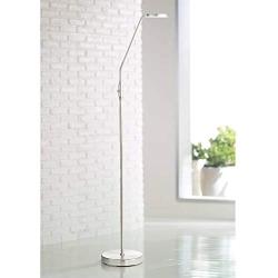 Harmon Modern Task Floor Lamp LED Brushed Nickel Adjustable Gooseneck Arm Glass Disk Shade for Living Room Reading Bedroom Office - 360 Lighting