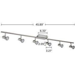 NOMA Track Lighting | Adjustable Ceiling Light Fixture | Perfect for Kitchen, Hallway, Living Room, and Bathroom | Nickel and Chrome, 6-Light