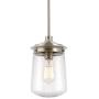 Kira Home Mason 10.5'' Industrial Pendant Light, Seeded Glass Shade + Brushed Nickel Finish