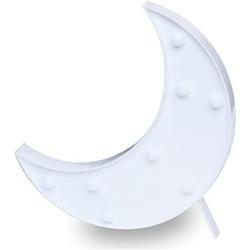 REVEW Marquee Night Light, Led Lamp Wall Decoration for Kids & Adults Room/Living Room/Bedroom Table - Battery Powered (Moon)