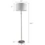 DEEPLITE Modern Floor Lamp, Tall Standing Lamp with 2 Bulb Socket for Office Bedroom Living Room Bright Lighting, Brushed Nickel Body, White Lampshade
