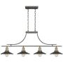 Emile Oiled Rubbed Bronze Large Linear Island Pendant Chandelier 43 1/2'' Wide Farmhouse Industrial Rustic LED 4-Light Fixture for Kitchen Island Dining Room - Franklin Iron Works