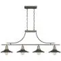 Emile Oiled Rubbed Bronze Large Linear Island Pendant Chandelier 43 1/2'' Wide Farmhouse Industrial Rustic LED 4-Light Fixture for Kitchen Island Dining Room - Franklin Iron Works
