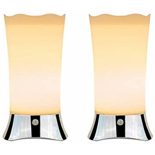 Cordless Battery Operated Lamps for Home Tables Bathroom With Motion Sensor, Small Kitchen Table Lamps, Decorative Night Lights for Bedroom Living Room Hallway, Soft Glow Lamps for Baby Room(set of 2)