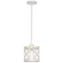 Kira Home Sutton 9'' 1-Light Modern Pendant Light + Metal Drum Shade, Adjustable Hanging Height, Antique White Finish