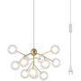 Dellemade DD00134B Plug in Sputnik Chandelier 12-Light Pendant Light with 16 ft Cord Bulbs Included,Black (Gold)