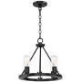 Lacey Black Wagon Wheel Chandelier 16'' Wide Rustic Farmhouse LED 4-Light Fixture for Dining Room House Foyer Kitchen Island Entryway Bedroom Living Room - Franklin Iron Works