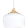 Karmiqi Modern Pendant Light, Bulb Included, Wood Pattern Ceiling Light Fixtures with Metal Shade, Hanging Light for Kitchen, Dining Room, Living Rooms, Hallway(White)