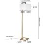 Henn&Hart FL0330 Modern Angular Lines in A Brass Finish, with White Linen Square Shade, for Living Room, Bedroom, Office Contemporary Minimalist Floor Lamp, Gold