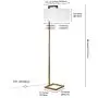 Henn&Hart FL0330 Modern Angular Lines in A Brass Finish, with White Linen Square Shade, for Living Room, Bedroom, Office Contemporary Minimalist Floor Lamp, Gold