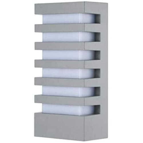 LemonBest Wall Sconce Modern Porch Light Garden Wall Lamp, Indoor Outdoor Use 15 Watts LED Wall Light Fixture for Corridor Garage Cafe Villas Hotel Lighting (Grey/Cool White)