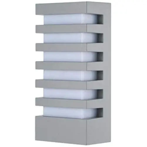 LemonBest Wall Sconce Modern Porch Light Garden Wall Lamp, Indoor Outdoor Use 15 Watts LED Wall Light Fixture for Corridor Garage Cafe Villas Hotel Lighting (Grey/Warm White)