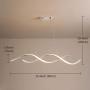 Ganeed Modern Wave Chandelier 2-Lights Dimmable LED Pendant Light with Remote Control Adjustable Height 40W Hanging Lamp Fixture for Dining Table Kitchen Islan Bedroom Living Room(White)