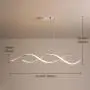 Ganeed Modern Wave Chandelier 2-Lights Dimmable LED Pendant Light with Remote Control Adjustable Height 40W Hanging Lamp Fixture for Dining Table Kitchen Islan Bedroom Living Room(White)